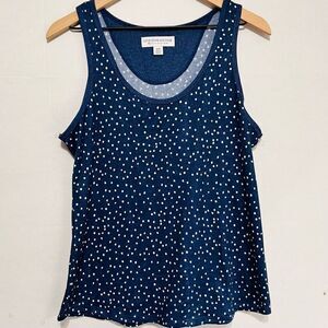 Live Love Lounge Blue Polka Dot Tank   Sz M